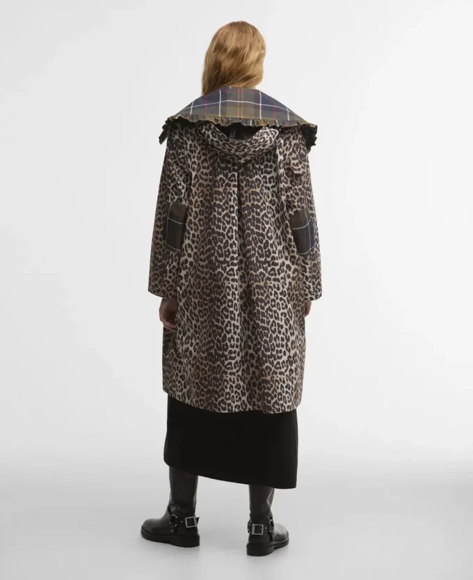 Barbour x GANNI Leopard Print Waterproof Parka Jacket Barbour x GANNI Leopard Print Waterproof Parka Jacket
