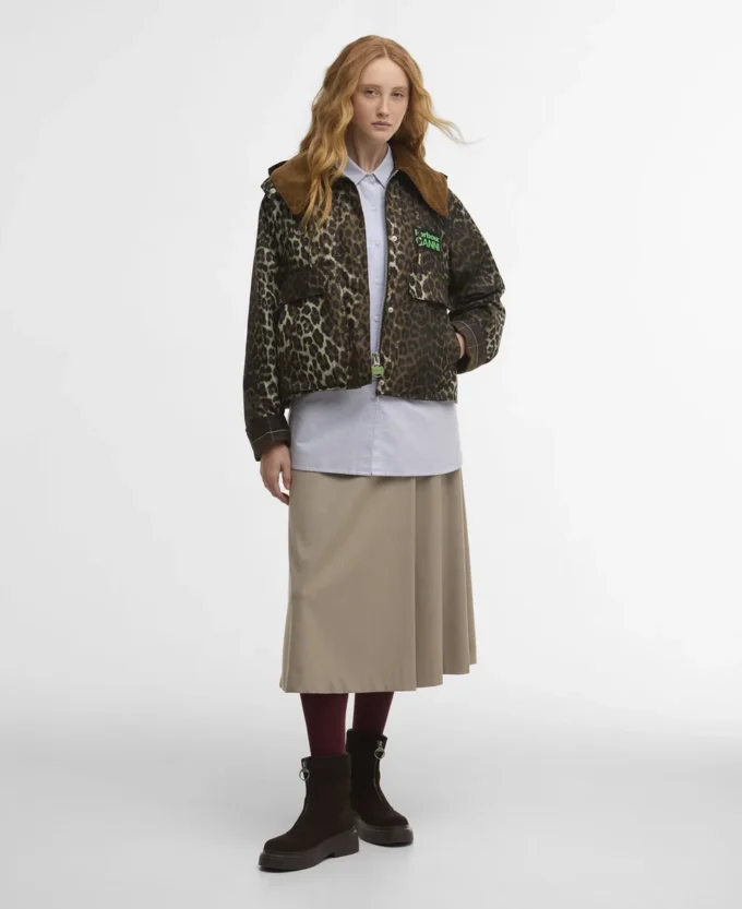 Barbour x GANNI Leopard Print Waxed Anorak Barbour x GANNI Leopard Print Waxed Anorak