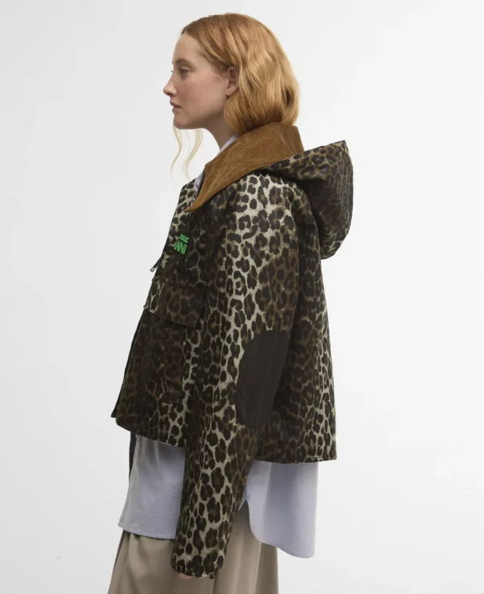 Barbour x GANNI Leopard Print Waxed Anorak Barbour x GANNI Leopard Print Waxed Anorak