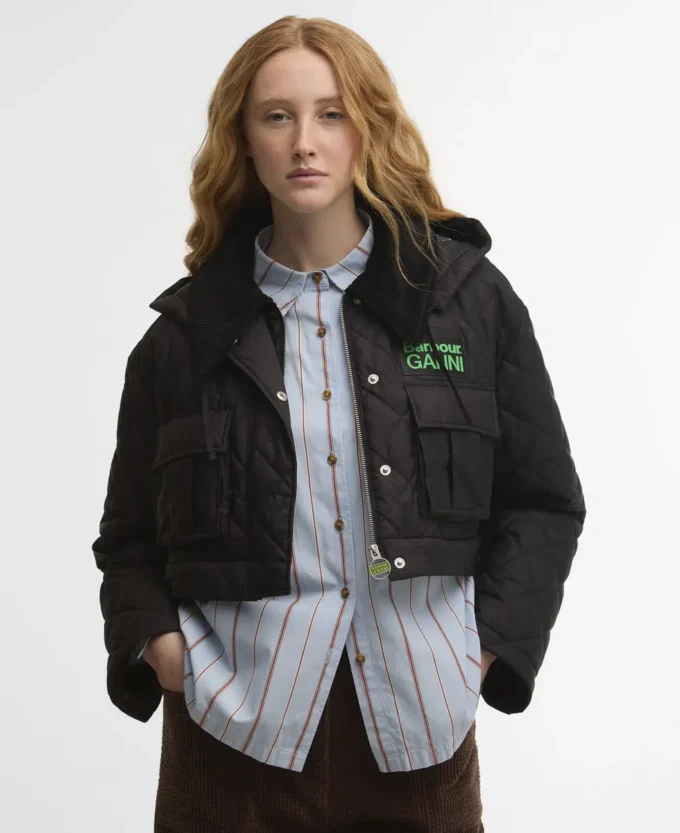 Barbour x GANNI Peplum Longline Quilted Jacket Barbour x GANNI Peplum Longline Quilted Jacket