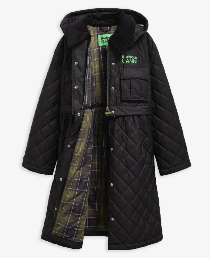 Barbour x GANNI Peplum Longline Quilted Jacket Barbour x GANNI Peplum Longline Quilted Jacket