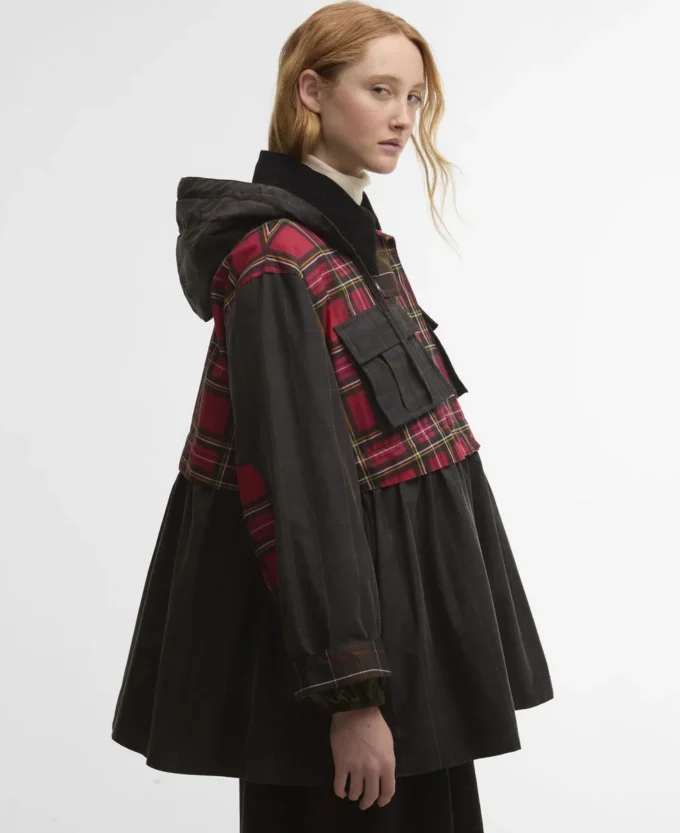 Barbour x GANNI Tartan Peplum Waxed Jacket Barbour x GANNI Tartan Peplum Waxed Jacket