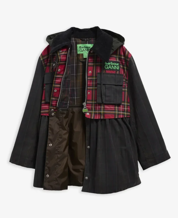 Barbour x GANNI Tartan Peplum Waxed Jacket Barbour x GANNI Tartan Peplum Waxed Jacket